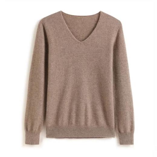 100%羊毛衫V领无缝一体短款套头 D201 商品图7