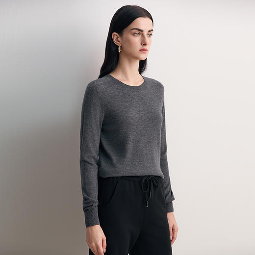 EITIE爱特爱100%绵羊毛面料柔软保暖修身显瘦针织衫8501205 商品图5