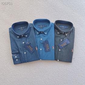 全棉水洗牛仔衬衫，用60支高支纱织就的面料