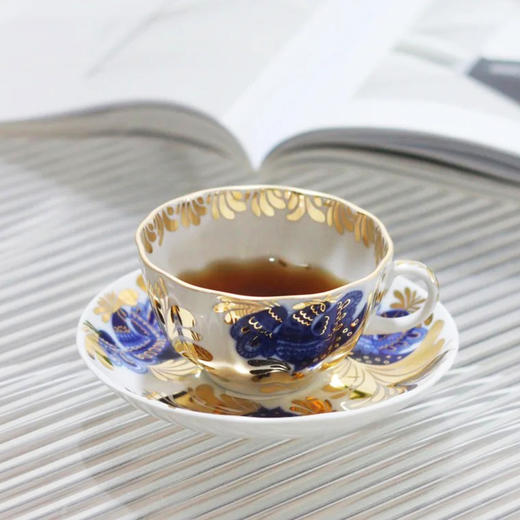 LOMONOSOV 俄皇    金色花园咖啡杯子高档精致陶瓷英式下午茶具套装 商品图1