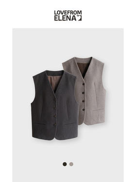 羊绒&羊毛混纺 北欧风简约毛呢马甲