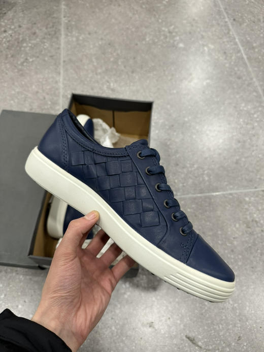 正品 ecco爱步 休闲编织系带 透气 低帮 休闲鞋 男款 蓝色 全新原盒 尺码41号0479 商品图2