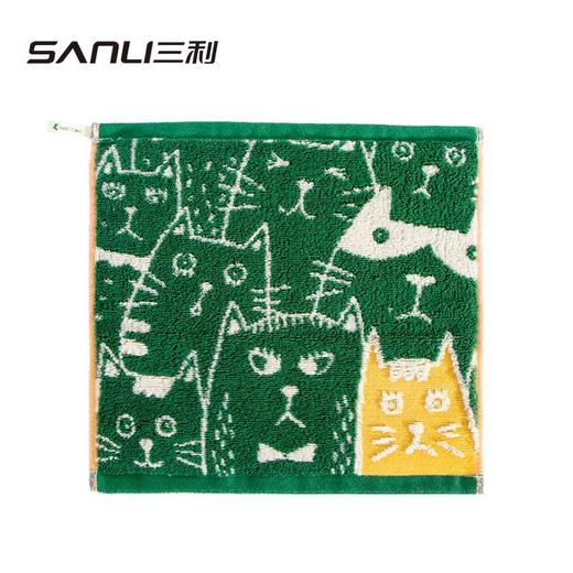 三利毛巾新款纯棉方巾儿童擦手巾宝宝洗脸巾大口水巾提花小猫方巾 商品图4