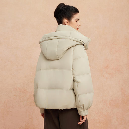 QR011斯尔丽25新款冬季连帽短款休闲宽松加厚90绒时尚减龄小个子羽绒服 商品图2