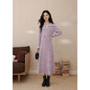 鹿向南「芋泥奶雾」紫色长袖收腰针织连衣裙女秋冬季显瘦A字长裙 商品缩略图1