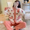 秋冬季珊瑚绒女睡衣加绒加厚法兰绒学生可外穿家居服套装简约休闲 商品缩略图2