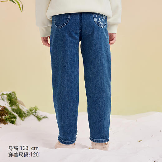 【秒】【专柜同款】MQD马骑顿童装女童加绒牛仔长裤中大儿童保暖裤子潮 商品图3