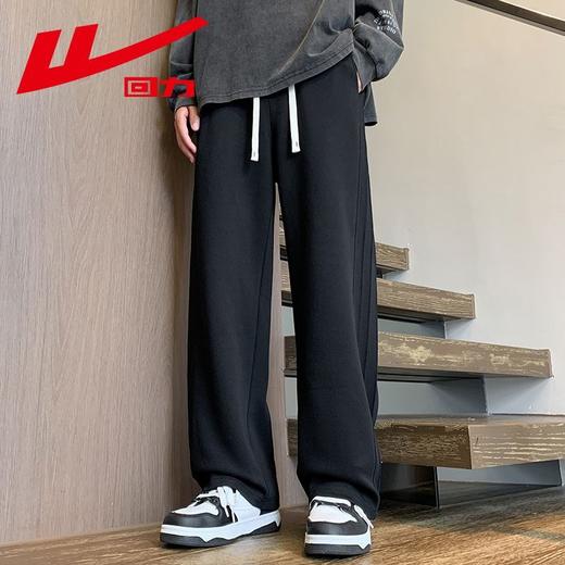回力卫裤男款加绒秋冬季新款宽松直筒阔腿休闲裤垂感运动长裤子男 商品图4