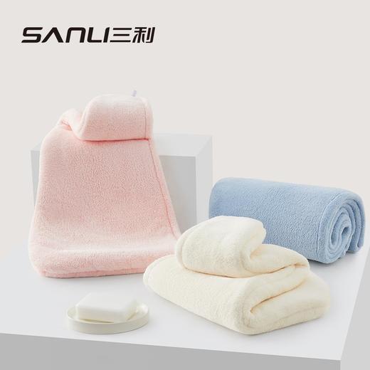 三利毛巾新款加厚干发帽女强吸水纯色擦头发干发巾成人大毛巾浴帽 商品图3