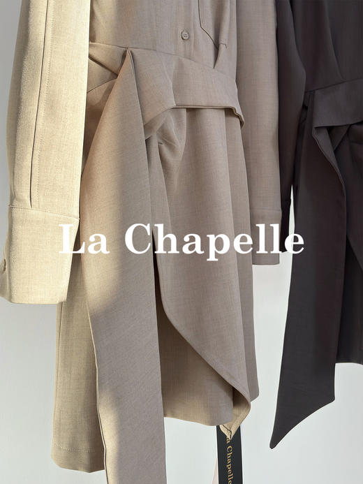 会员福利【智感/通勤时髦】拉夏贝尔/La Chapelle德曼通勤裙~高品质肌理衬衫不规则连衣裙 商品图7