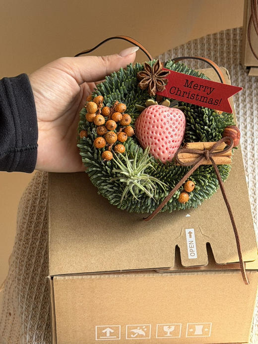 草莓甜甜圈迷你圣诞花环 商品图6