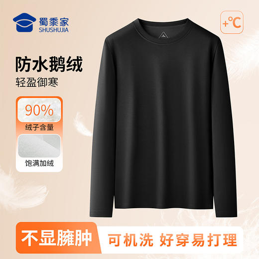 【可机洗鹅绒保暖长袖T恤】加绒打底卫衣T恤休闲通勤套头衫TT512 商品图1