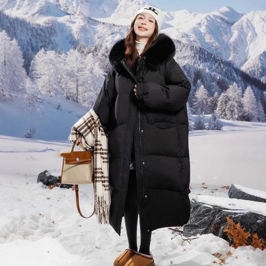 2025新款胖mm加肥加大韩版大码孕妇过膝长款宽松羽绒服女大码2412 商品图3