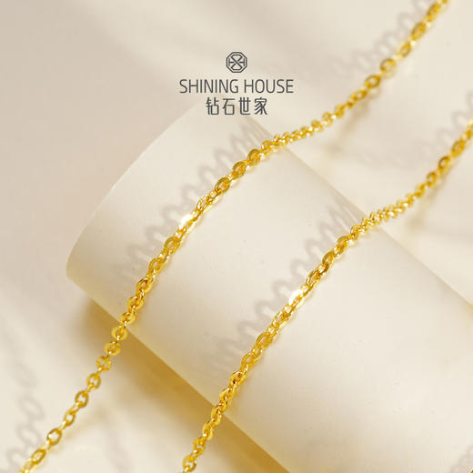 【计价黄金】【现货】钻饰世家  足金999.9 O字链/闪O链项链 黄金项链 0字链999足金项链锁骨链黄金颈饰（约1.4克）【此商品无质量问题不支持退换货】 商品图5