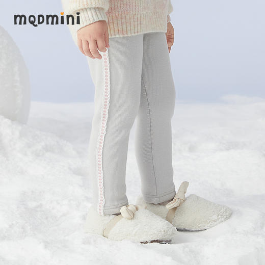 【秒】【专柜同款】MQD童装女童冬季新款加绒打底裤女宝宝加厚裤子潮 商品图1