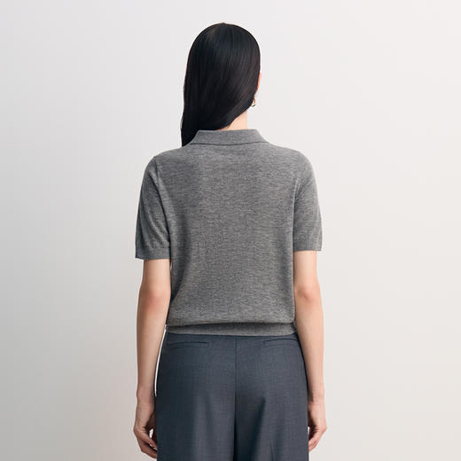 EITIE爱特爱POLO领100%绵羊毛柔软舒适时尚减龄针织衫8501206 商品图5