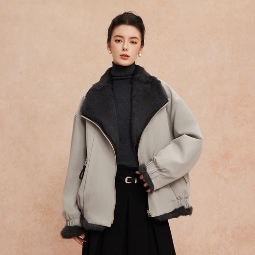 QP606斯尔丽25新款派克服兔毛双面双穿多种穿搭时尚宽松适合小个子皮草 商品图5