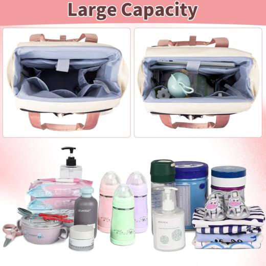 美国 TORIBIO 大容量双肩背包 多功能妈咪包 带换尿垫和保温奶瓶袋 商品图1