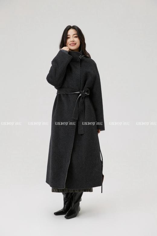 【门店同款】ENJOY冬季“暖冬知性”皮扣立领双色长款大衣 168143996 商品图0