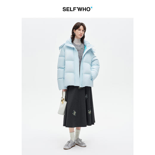 [马君妍同款]SELFWHO90白鸭绒羽绒服女装冬季新款可拆卸连帽外套 商品图1