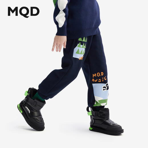 【MQD】【设计师系列】童装男童加绒裤子2025秋冬款儿童运动裤休 商品图0