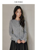 ForPoem 25/FW 原创设计荷叶边花朵扣灰色气质针织羊毛开衫外套 商品缩略图0