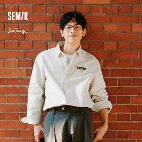 森马斯沃夫小狗联名长袖衬衫男春季前胸字母刺绣上衣宽松休闲百搭