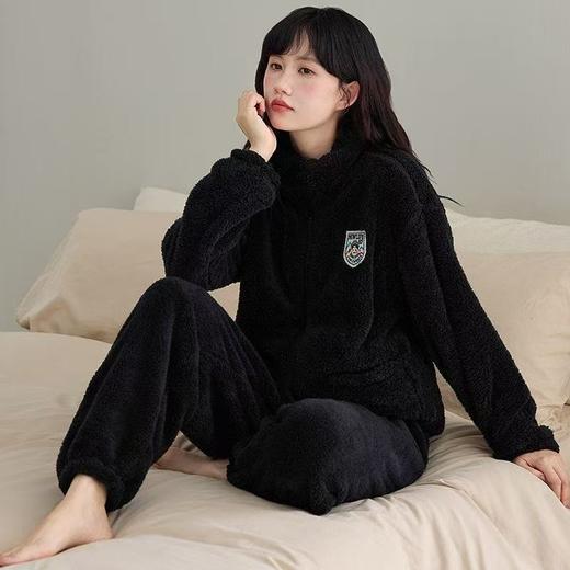 睡衣冬季男女情侣款2024珊瑚绒居家服加绒加厚可外穿套装情侣装 商品图1