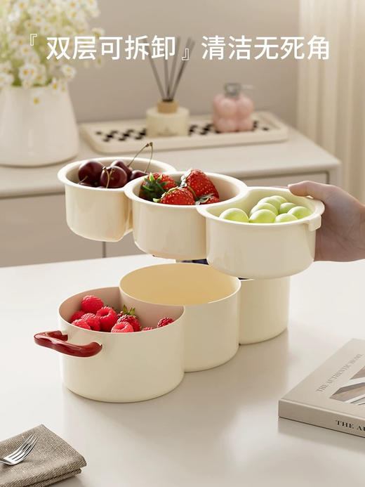 🔥16.8元买1️⃣送1️⃣到手2️⃣套‼️限时福利，太划算了【创意双层花朵沥水果盘篮】🌿别找了！收纳➕颜值就它，功能超全能 送的创意贴纸自由装饰 💥秒变专属可爱果盘，氛围感拉满🎨  商品图2