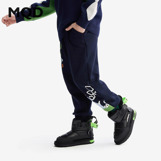 【MQD】【设计师系列】童装男童加绒裤子2025秋冬款儿童运动裤休 商品图1