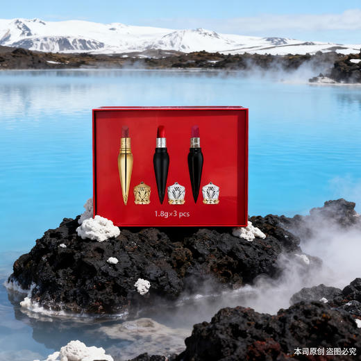 【叮咚～幸福来敲门】克里斯提鲁布托丝绒哑光唇膏套装迷你装1.8g*3支#柔雾哑光001M路铂廷红#柔雾哑光013M 玫瑰豆沙#柔雾哑光004M 姨妈桃红 商品图3