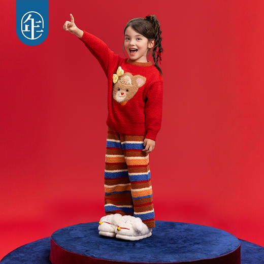 年衣童装家居服套装女童冬季新品儿童内衣睡衣奶油蓓尔家居服套装 商品图4