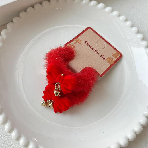 蝴蝶结铃铛小毛圈对圈发绳-纪念日百货门店同款167745451 商品图4