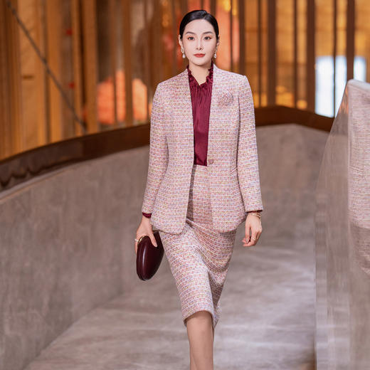 YBY 572H04时尚小香风毛呢套装裙气质优雅高级感半身裙两件套 商品图1