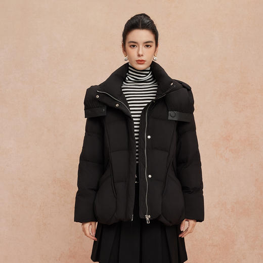 QR007斯尔丽25新款冬季连帽一手长款休闲面包服宽松加厚90绒减龄羽绒服 商品图8