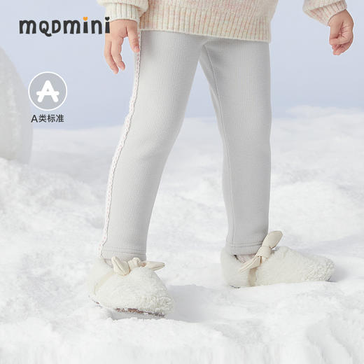 【秒】【专柜同款】MQD童装女童冬季新款加绒打底裤女宝宝加厚裤子潮 商品图0
