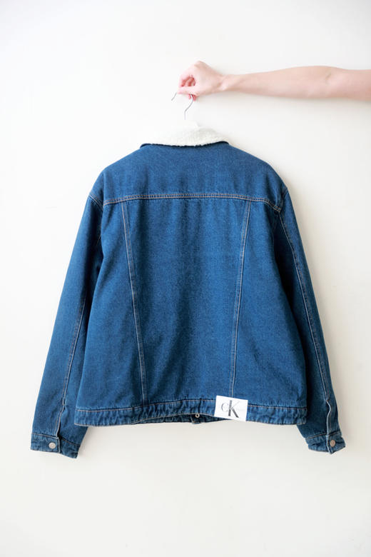 羊羔毛牛仔大外套，美式复古情侣夹克。丹宁翻领设计棉服C120960 商品图7