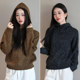 （预售七天发）【高品质私服】【加厚连帽/高领花纱针织衫】单穿/叠穿都戳中氛围感，精致通勤都能搭【无标出货 介意慎拍】WD