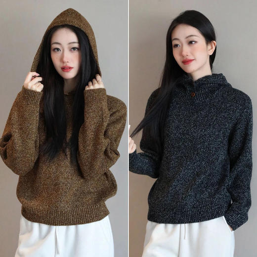 （预售七天发）【高品质私服】【加厚连帽/高领花纱针织衫】单穿/叠穿都戳中氛围感，精致通勤都能搭【无标出货 介意慎拍】WD 商品图0