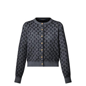 L-S 老花提花灰开衫