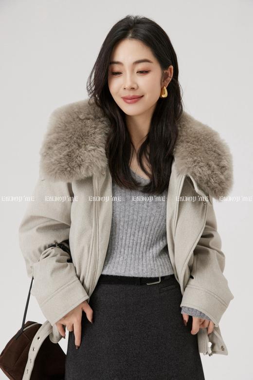 【门店同款】ENJOY冬季“游牧漫寻”羊毛领派克羽绒服 167695300 商品图2