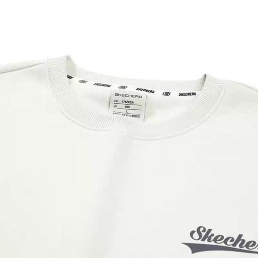 XY/Skechers斯凯奇秋冬白色运动上衣男女款休闲加绒卫衣L323U171 商品图3