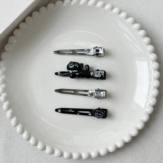 黑银无痕夹组合发夹（4个）-纪念日百货门店同款167997543 商品图2