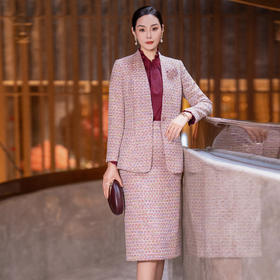 YBY 572H04时尚小香风毛呢套装裙气质优雅高级感半身裙两件套