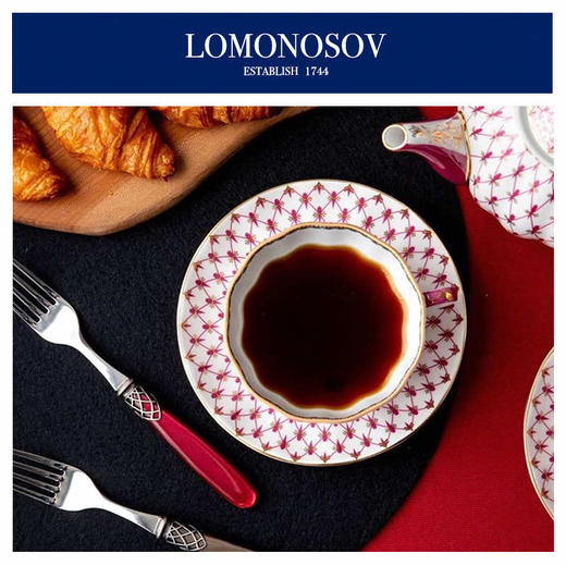 LOMONOSOV 俄皇   红色网纹系列高档精致欧式骨瓷下午茶茶具套装 商品图1