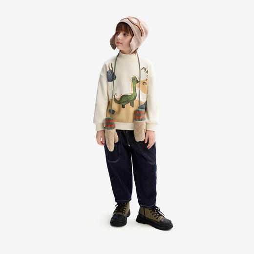 【MQD】童装男童加绒卫衣秋冬新款保暖打底衫儿童加厚打底衫T恤 商品图3