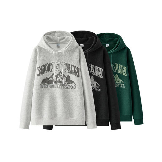 森马卫衣男春季字母印花宽松抽绳连帽上衣休闲个性简约松弛套头衫 商品图4