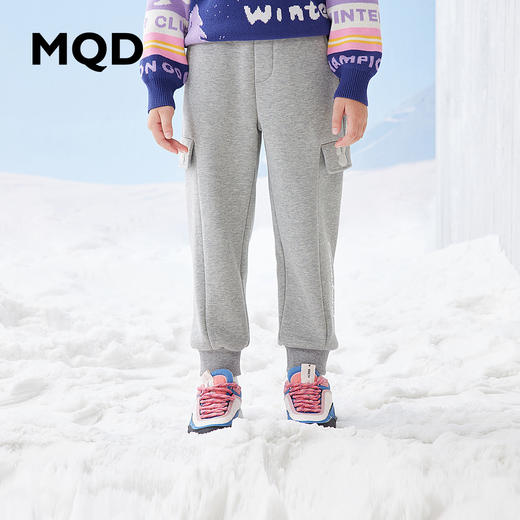 【秒】【专柜同款】MQD童装女童冬季新款加绒针织裤儿童运动裤卫裤潮 商品图0
