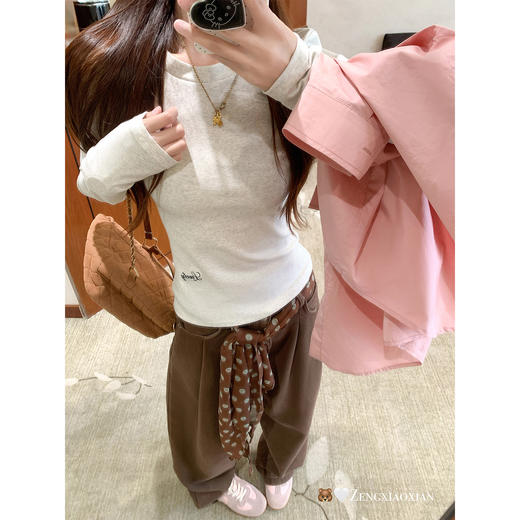 【129元任选2件】现货！ 韩系圆领长袖打底t 商品图1