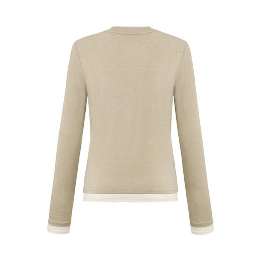 【2件9折】【Petit Bari】(多色)简约软糯天丝羊毛圆领假两件上衣 商品图7